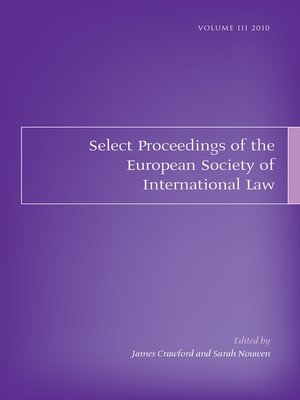 cover image of Select Proceedings of the European Society of International Law, Volume 3